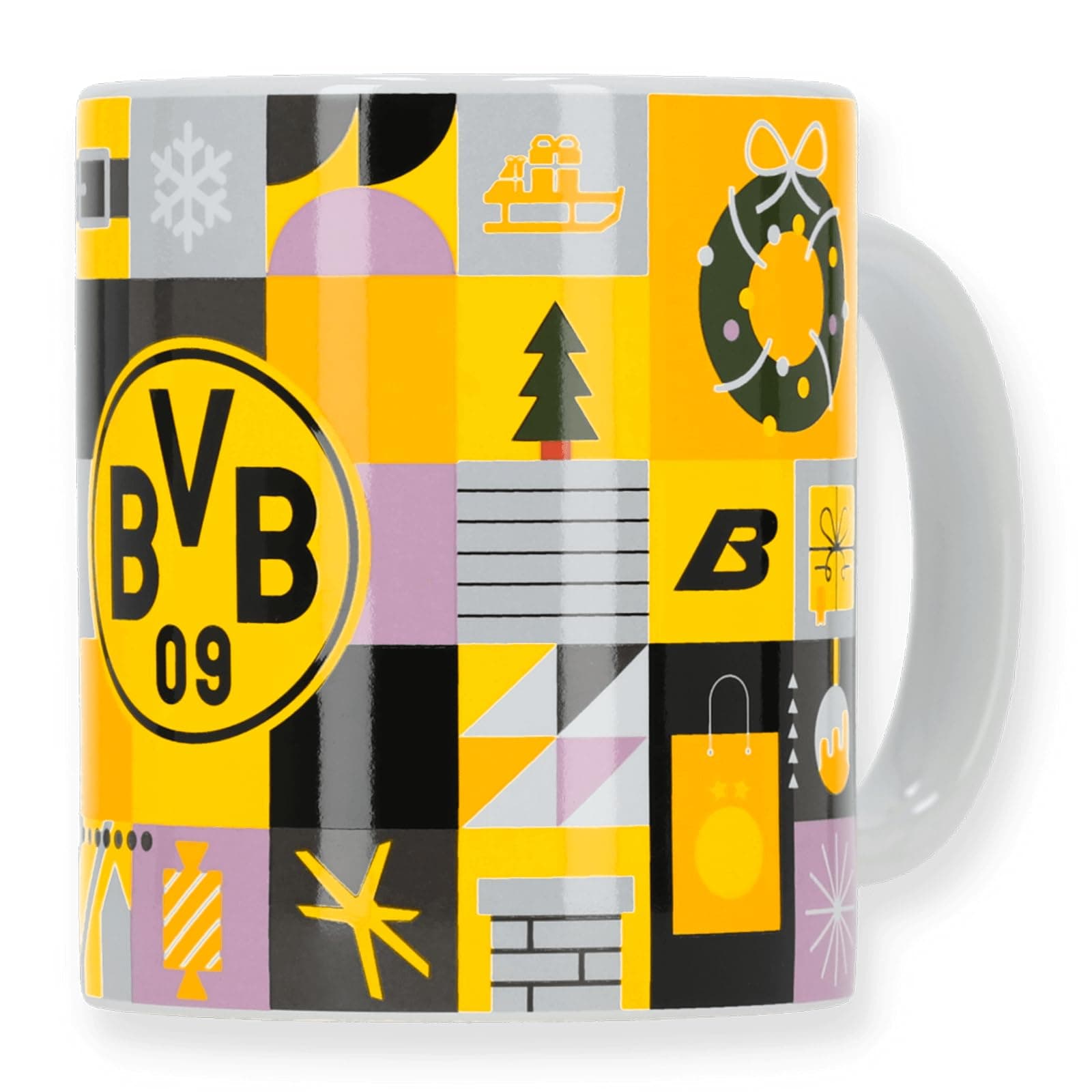 BVB Weihnachtstasse, 10,5 x 10,5 cm, Keramik, Spülmaschinenfest, Winter-Edition mit Festlichen Motiven Angebot bei HelloDeals