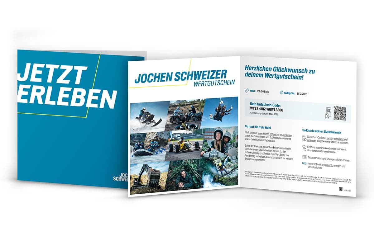 JOCHEN SCHWEIZER Wertgutschein 200 Euro Angebot bei HelloDeals