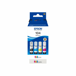 Epson EcoTank 104 Original Tinte in Flaschen, Multipack mit vier Farben cyan, magenta, gelb, schwarz standard Angebot bei HelloDeals