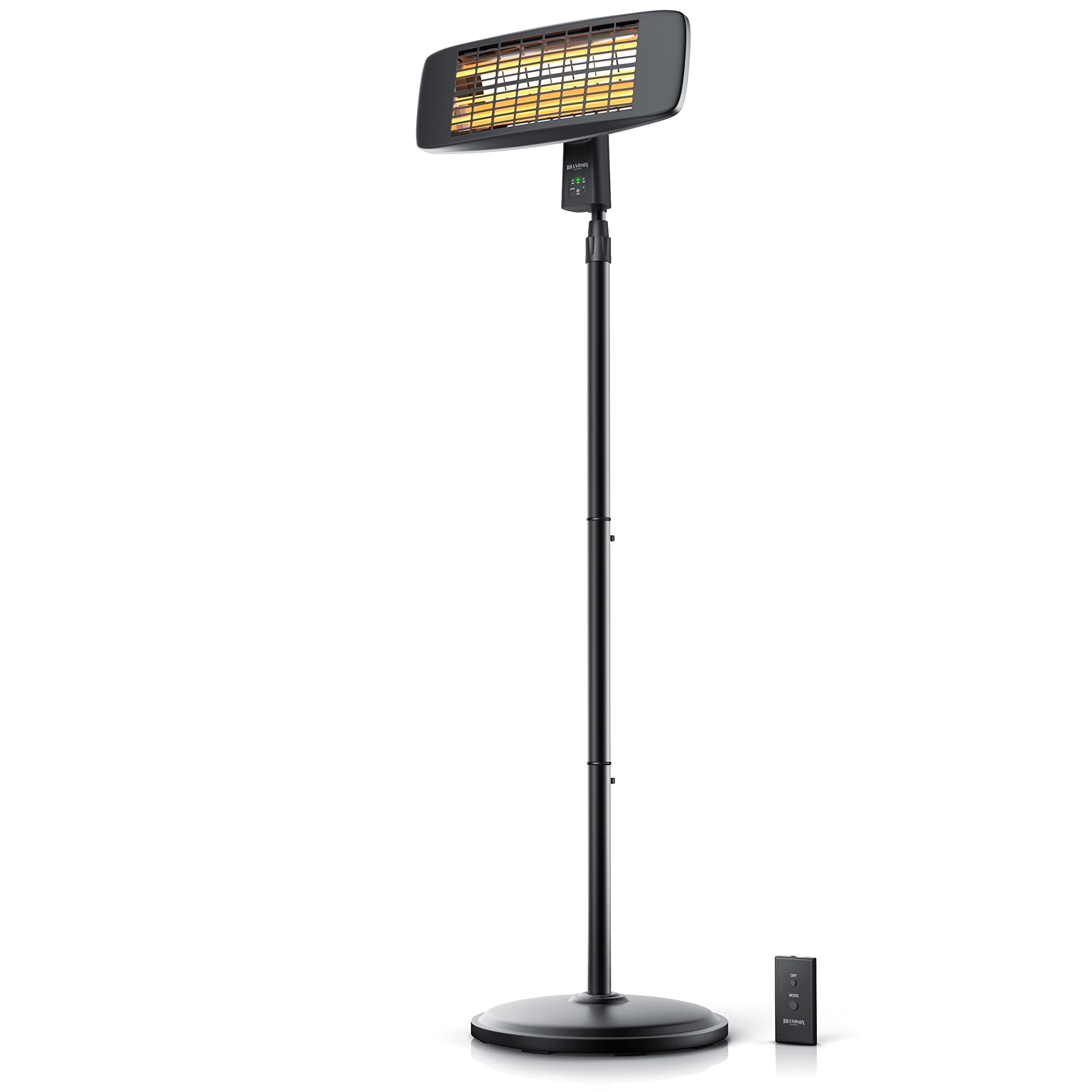 Brandson - Heizstrahler mit Fernbedienung Outdoor Indoor - Elektro Infrarot Terrassenheizstrahler - 3 Leistungsstufen Heizelemente - LED Power Indikator - Wandhalterung - Balkon Garten Terrasse A: Typ 1 Angebot bei HelloDeals