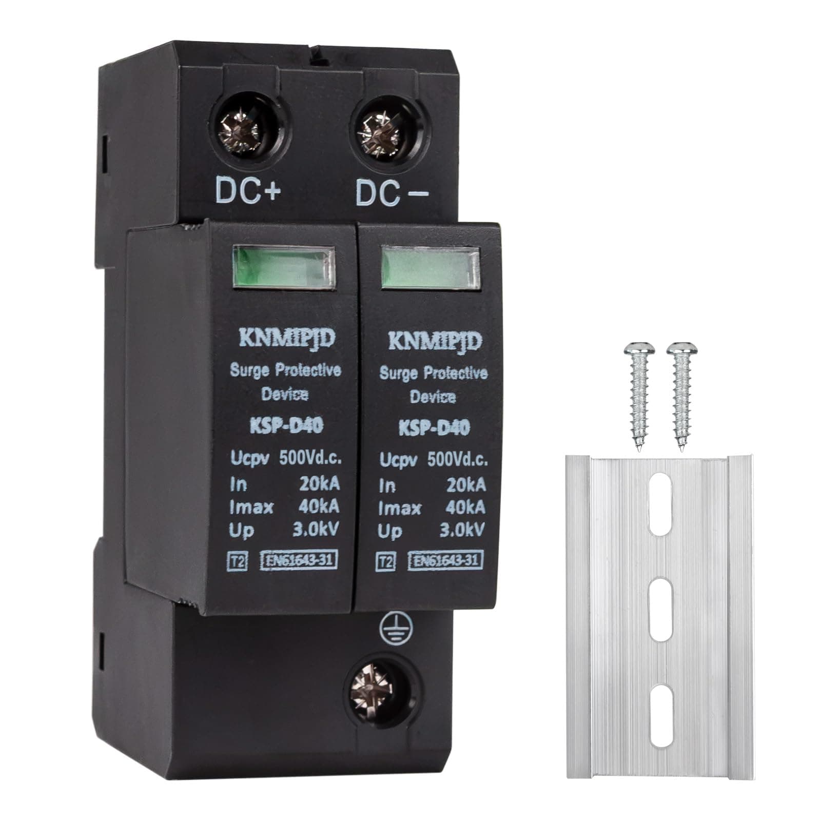 Überspannungsschutzgeräter PV Anlage DC 500V 2P T2 überspannungsschutz Photovoltaik-Ableiter-Spannungs-Blitzschutz für Photovoltaik Solar und Stromversorgung (2P DC 500V) Angebot bei HelloDeals