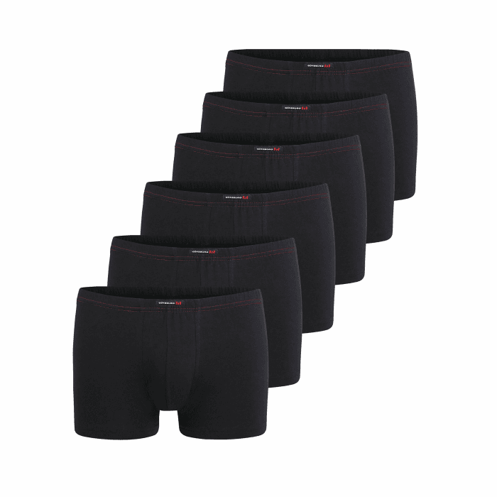 Götzburg Boxershorts Herren 6er Pack Unterhosen, Männer Unterwäsche aus hochwertiger Baumwolle 7 Schwarz-dunkel-uni Angebot bei HelloDeals