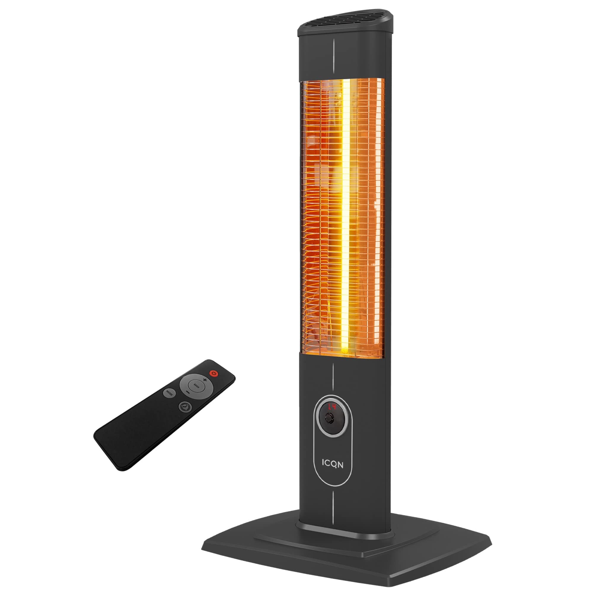 ICQN 2300 Watt Stand Heizstrahler | 4 Heizstufen mit Fernbedienung | Kohlenstoff Infrarotstrahler für Innen- & Außenbereich | Terrassenstrahler | Digitalanzeige (Standard 2300W) Single Angebot bei HelloDeals