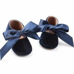 RVROVIC Baby Mädchen Mokassins Säugling Prinzessin Glitzern Premium Leichte weiche Sohle Prewalker Kleinkind Mädchen Schuhe 6-12 Monate 4 Navy Blau Angebot bei HelloDeals