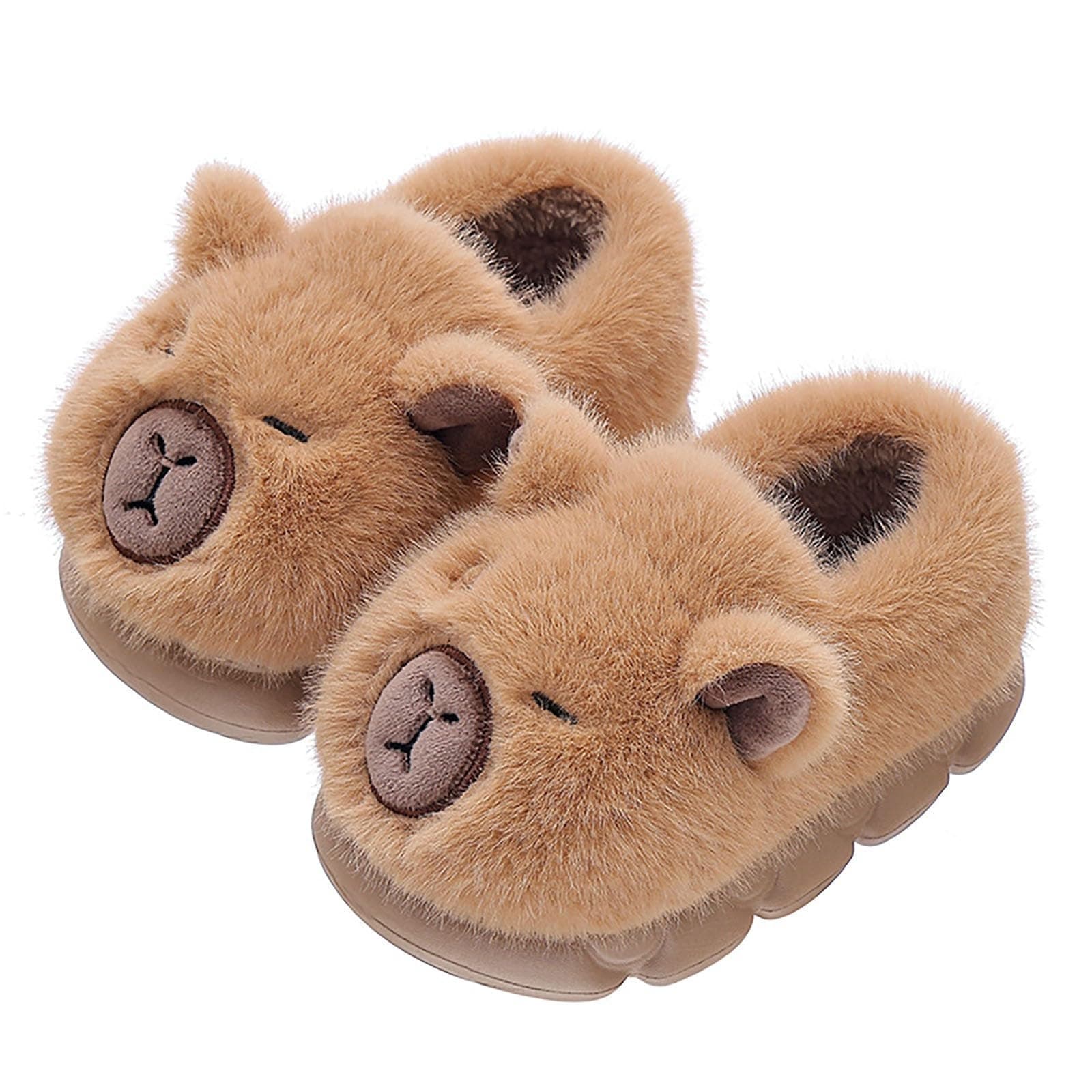 Plüsch Hausschuhe Kinder Capybara Mädchen Jungen Winter Flauschige Pantoffeln Cute Cartoon Häschen Gefüttert Hauspantoffeln Rutschfeste Kuscheliger Geschlossen Wärm Winterslipper Slip-On Indoor Schuhe D04 Kaffee 41 EU Angebot bei HelloDeals