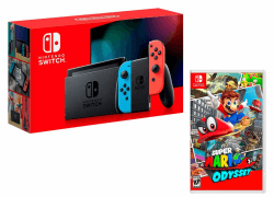 Nintendo Switch V2 32Gb Neon-Rot/Neon-Blau [neues model] + Super Mario Odyssey Angebot bei HelloDeals