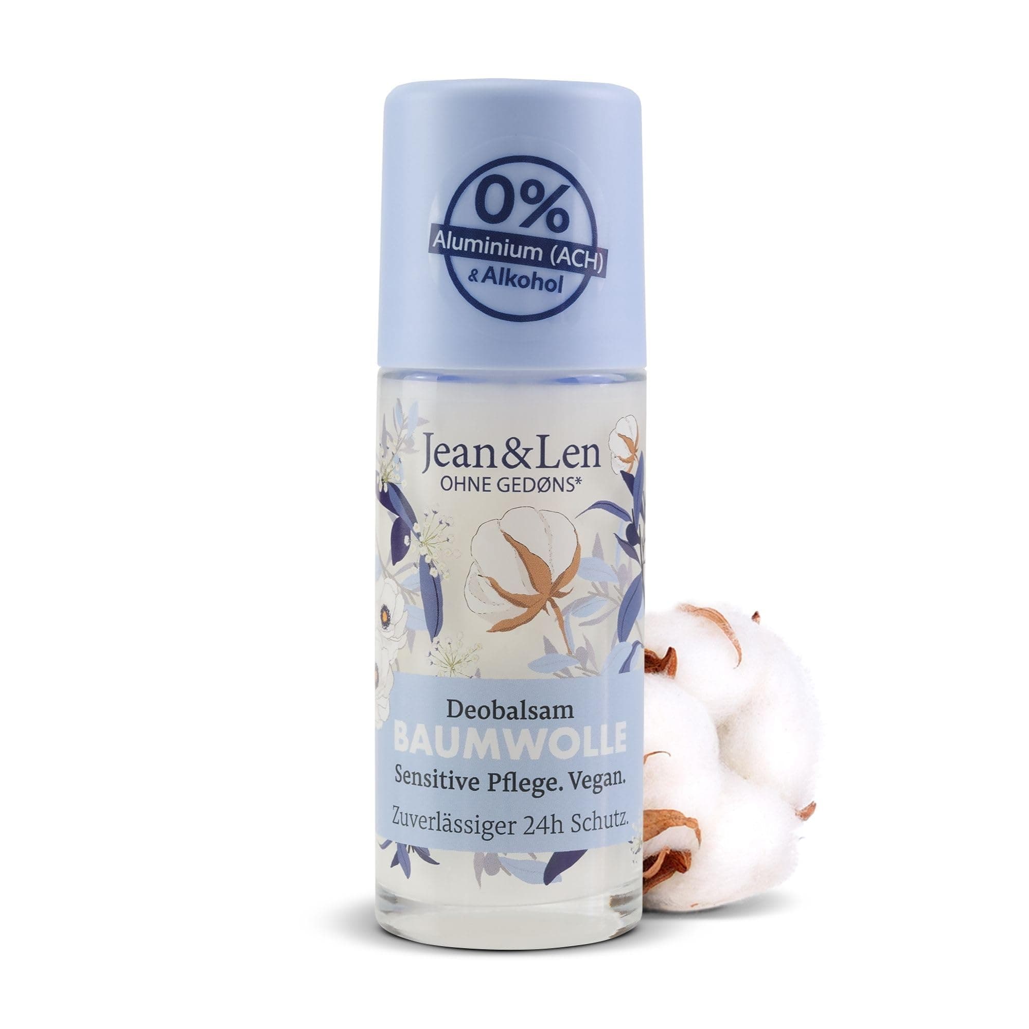 Jean & Len Deobalsam Baumwolle, schenkt auf natürliche Weise bis zu 24h Deo-Schutz, sensitive Pflege, Ideal auch nach der Rasur, Deo ohne Aluminium & Alkohol, vegan, 50 ml 50 ml (1er Pack) Baumwolle Angebot bei HelloDeals