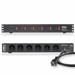 Pyle Rack-Steckdosenleiste 6-fach – 1U Rackmontage, mit Überspannungsschutz, Frontschaltern & AC-Noise-Filter – Stromverteiler für Studio-, Audio- & Bühnentechnik PDBC70 - EU Angebot bei HelloDeals