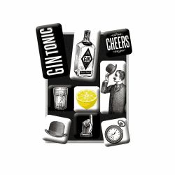 Nostalgic-Art Retro Kühlschrank-Magnete, 9 Stück, Gin Tonic – Geschenk-Idee als Bar-Zubehör, Magnetset für Magnettafel, Vintage Design Angebot bei HelloDeals