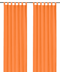 heimtexland ® Dekoschal mit Schlaufen und Kräuselband Uni orange HxB 245x140 Blickdicht Aber Lichtdurchlässig - Vorhang natürlich matt einfarbig - Schlaufenschal Bandschal ÖKOTEX Gardine Typ117 Orange H245 x B140 cm (1er Pack) Angebot bei HelloDeals