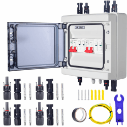 Überspannungsschutz PV, DC 40 A/1000 V Trennschalter, Blitzschutzschalter (2 in 2 Out), Solar-PV-Anschlussbox, IP65 wasserdicht Angebot bei HelloDeals