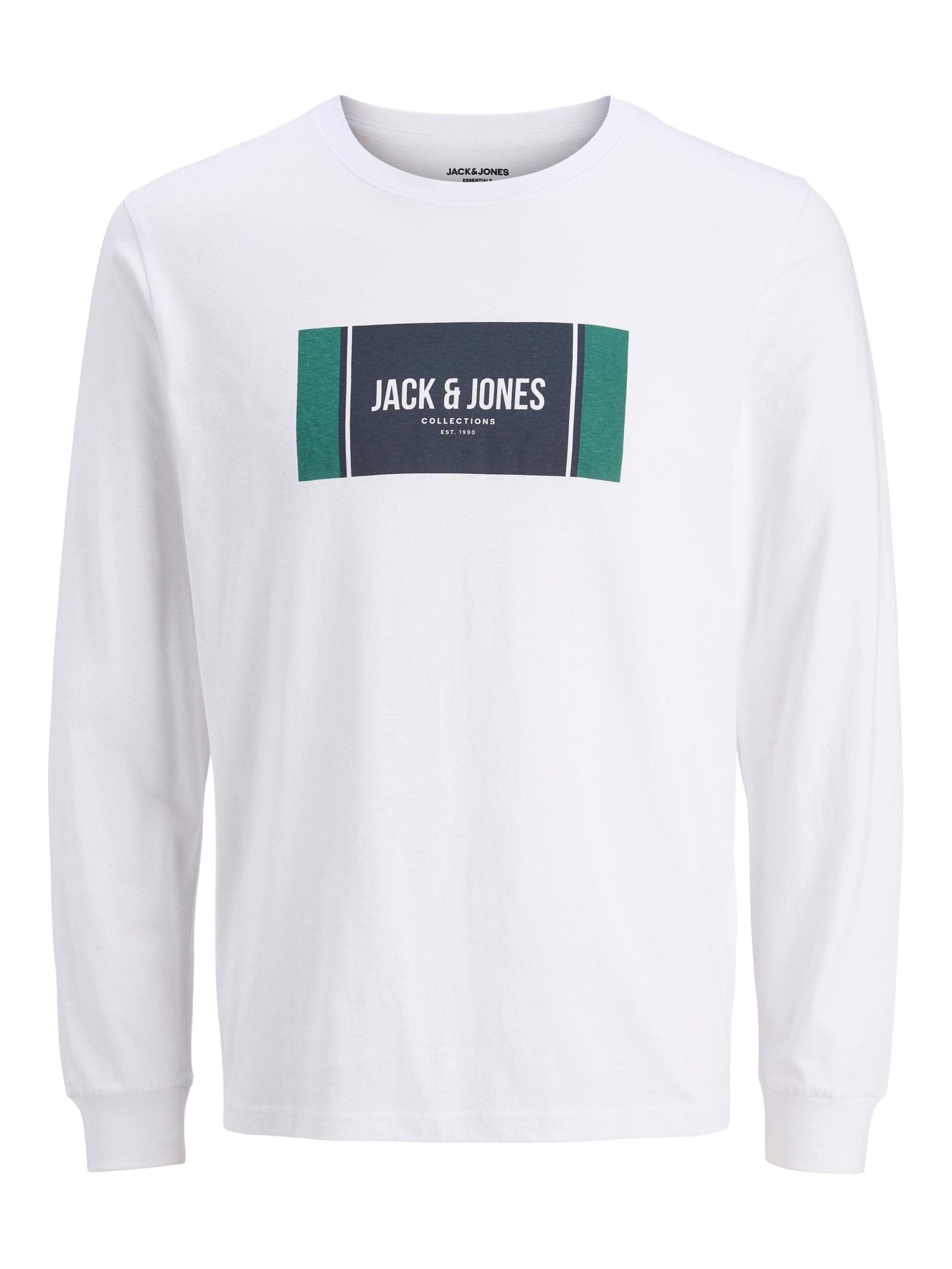 Jack & Jones Herren Male Logo Langarm-t-Shirt Jjhayato Tee Ls Crew Neck BTS XS Weiß Angebot bei HelloDeals