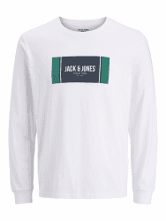 Jack & Jones Herren Male Logo Langarm-t-Shirt Jjhayato Tee Ls Crew Neck BTS XS Weiß Angebot bei HelloDeals