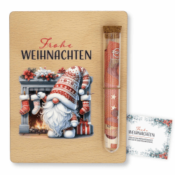 ZUKLA Verpackung Geldgeschenk Weihnachten - 13 x 10 cm - mit Reagenzglas - Geldgeschenk Verpackung Weihnachten Holz Weihnachten - Wichtel Angebot bei HelloDeals