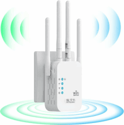 WLAN-Repeater, WLAN-Signalverstärker, 1200 Mbps, Dualband-WLAN-Extender 5 GHz und 2,4 GHz, WLAN-Verstärker mit Ethernet-Port, 360°-Abdeckung, kompatibel mit allen WLAN-Routern Angebot bei HelloDeals