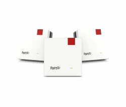 Fritz!Mesh Set 1600 3er-Set (3X Fritz!Repeater, ideal für Internetrouter oder Glasfasermodem (ONT), WLAN-Abdeckung für 5-7 Räume, Wi-Fi 6 mit bis zu 3.000 MBit/s, deutschsprachige Version) Angebot bei HelloDeals