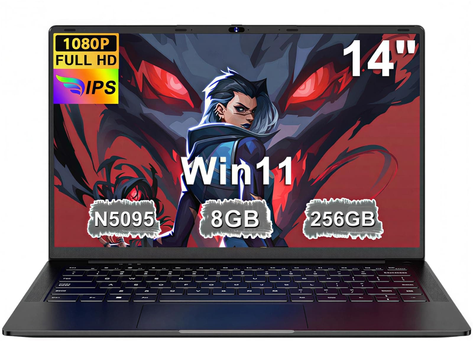 Ruzava Laptop 14 Zoll FHD IPS Display, Win11, Celeron N5095 (bis 2.9GHz), 8 GB RAM 256GB SSD Unterstützung 1TB, 5G WiFi, USB 3.0, 5000mAh, HDMl, Notebook PC QWERTY Deutsche Tastaturfolie - Schwarz Negro Angebot bei HelloDeals