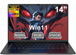 Ruzava Laptop 14 Zoll FHD IPS Display, Win11, Celeron N5095 (bis 2.9GHz), 8 GB RAM 256GB SSD Unterstützung 1TB, 5G WiFi, USB 3.0, 5000mAh, HDMl, Notebook PC QWERTY Deutsche Tastaturfolie - Schwarz Negro Angebot bei HelloDeals