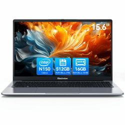 Blackview 15,6 Zoll Laptop, N150(Besser N95/N97) bis zu 3.6GHz, 16GB RAM 512GB SSD Notebook für Unternehmen Studierende, FHD IPS Display, Augenschutz, 100W Typ-C, 4K HDMI, Bluetooth, WiFi 5, QWERTY 16GB+512GB Angebot bei HelloDeals