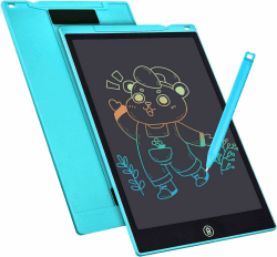 Bunte LCD Schreibtafel 12 Zoll，LCD Writing Tablet Elektronischer Tablette Grafiktablet Digitaler Drawing Pad，Kinderspielzeug FÜR 3-12 Jahre Alte Mädchen Blau Angebot bei HelloDeals