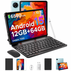 DOOGEE Tab A9 Tablet 10 Zoll Android 15, Tablet mit Tastatur/Stift/Maus/Hülle, 12GB RAM+64GB ROM(TF 2TB), 6580mAh, Unisoc T310, Dual Speaker, 5G WiFi, HD IPS Display, 8MP, GMS, BT5.0, 3.5mm, Face ID Blau-V Angebot bei HelloDeals