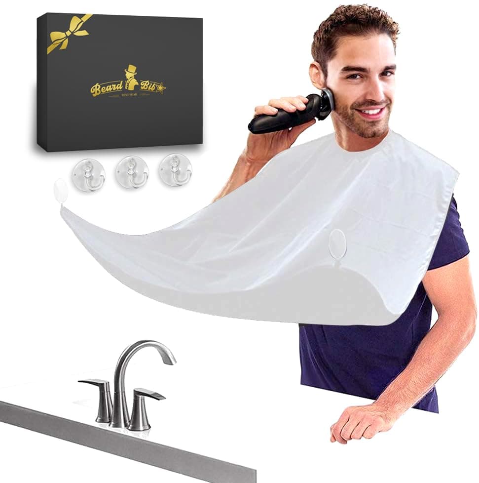 Bart Rasierschürze mit Saugnäpfen, Geburtstag Valentinstag Geschenke für Männer Ihn Ehemann Papa Pflege Trimmen Weiß Angebot bei HelloDeals
