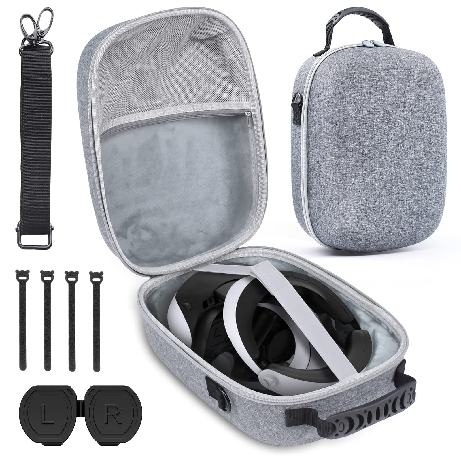 MENEEA Tragetasche für PS VR2, Schutztasche für PlayStation VR2 Sense Controller und Headset Display mit Staubdichte Objektivabdeckung und Schultergurt, Harte Aufbewahrungstasche für PSVR2-Zubehör Angebot bei HelloDeals