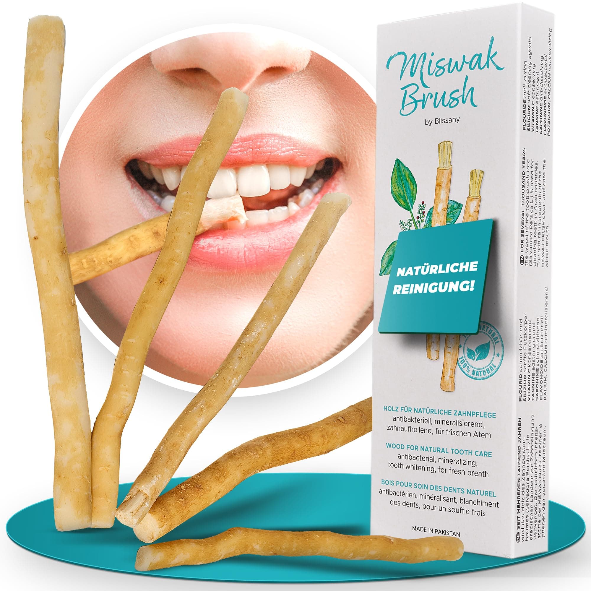 Miswak Brush - Natürliches Zahnputzholz für strahlend Weiße Zähne - Vegan und Umweltfreundlich - 5er Pack Angebot bei HelloDeals
