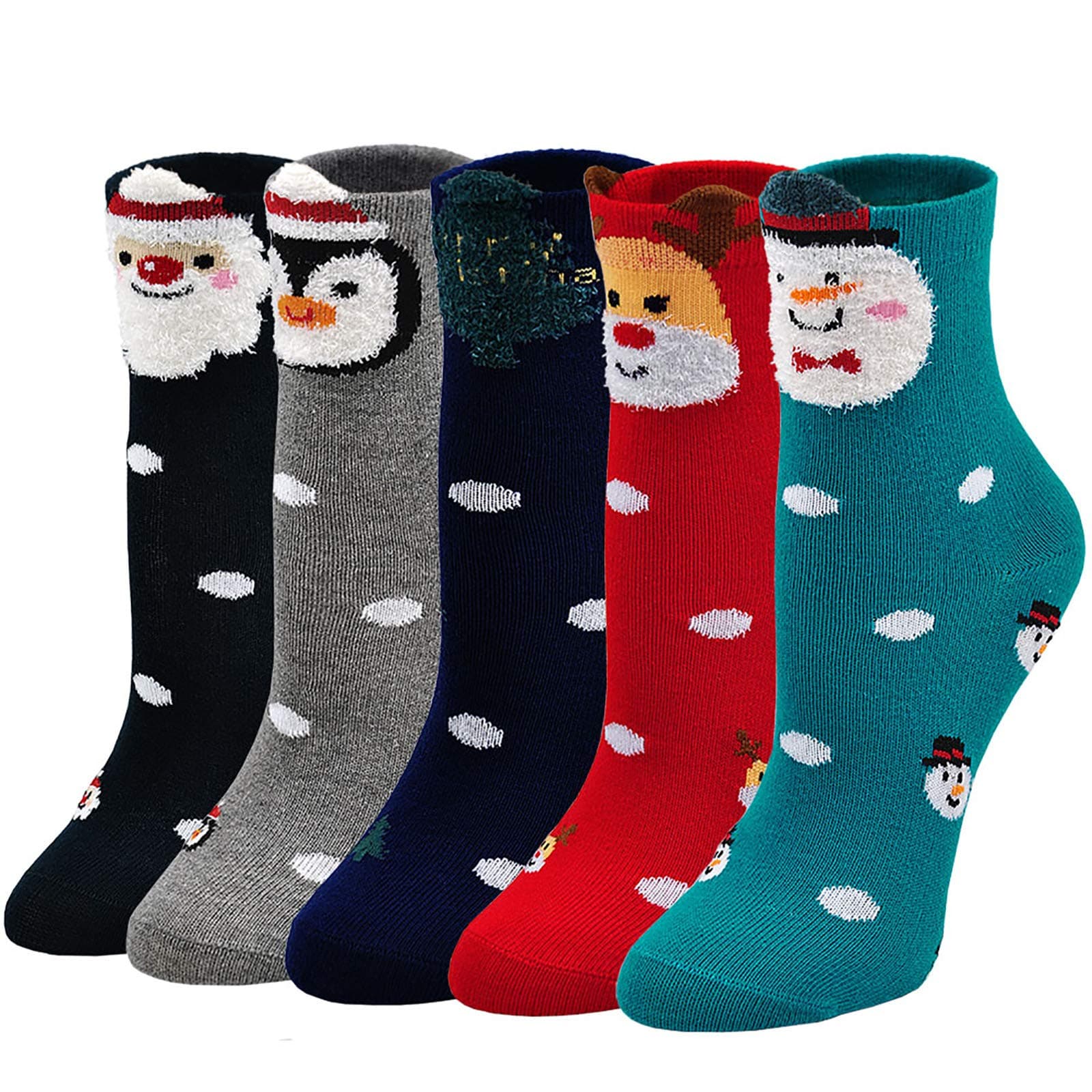LOFIR Weihnachtssocken Kinder Mädchen Socken: Tiere Muster Strümpfe Bunte Lustige Kindersocken aus Baumwolle Weihnachten Geschenk für Kleinkinder 5 Paare 24-29 Farbe B Angebot bei HelloDeals