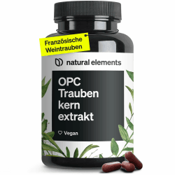 natural elements OPC Traubenkernextrakt - 240 hochdosierte Kapseln für 8 Monate - Reines OPC aus europäischen Weintrauben - Vegan, in Deutschen Laboren getestet 240 Kapseln Angebot bei HelloDeals