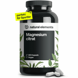natural elements Premium Magnesiumcitrat – 365 Kapseln – Hochdosiert: 2320mg (davon 360mg elementares Magnesium) pro Tagesdosis – Ohne Zusätze – vegan, laborgeprüft und in Deutschland produziert 325 g (1er Pack) Angebot bei HelloDeals