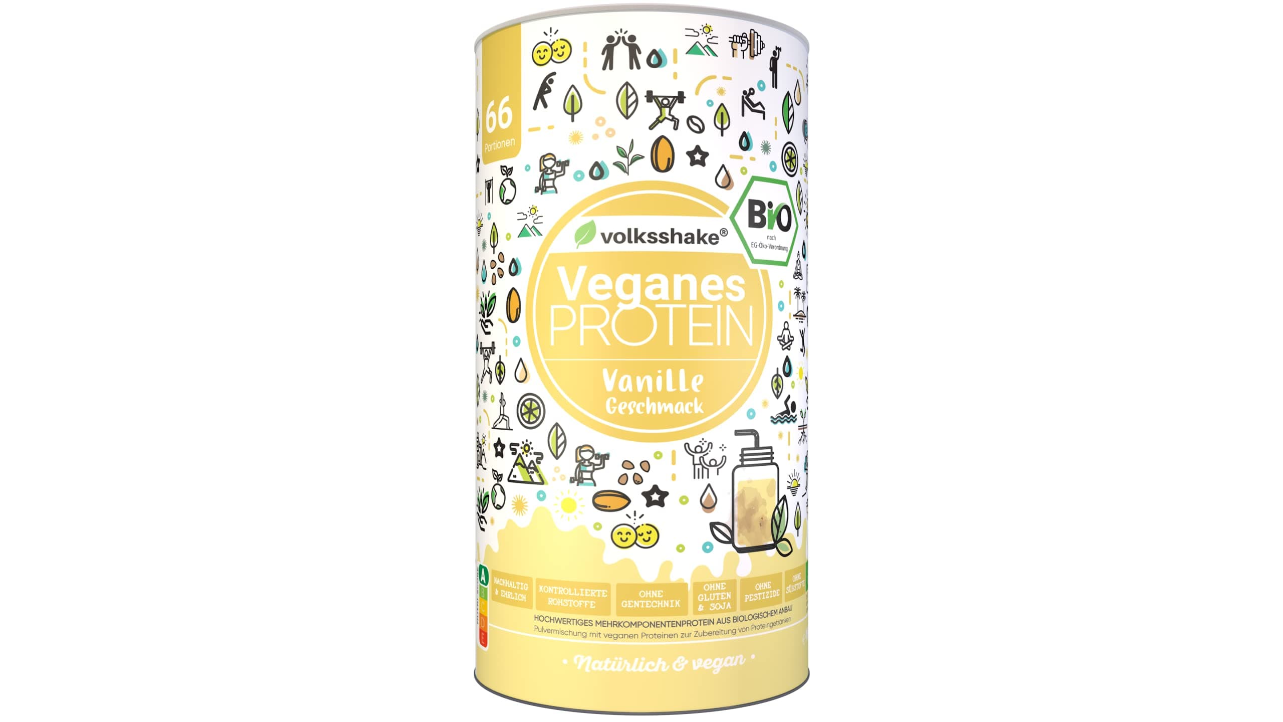 BIO Protein vegan | Vanille | DE-ÖKO-006 | 10 pflanzliche Proteinquellen | Ohne Süßungsmittel | Ohne Soja & Gluten | Premiumqualität vom Bodensee | Made in Germany (1000g, Vanille) Angebot bei HelloDeals