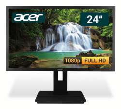 acer B246HL 24 Zoll Business Computer Monitor, Desktop Gaming Monitor, Full HD (VGA - DVI - Lautsprecher - VESA), PC Bildschirm, schwarz/Silber (Generalüberholt) Angebot bei HelloDeals