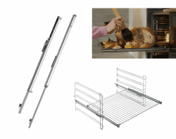 AEG Backofenvollauszug (1 Paar), Teleskopbackauszug variabel auf die Einschubgitter klemmbar, Bleche lassen sich bequem und sicher bis zur vollen Blechlänge herausziehen, Sicherheitsstopp, COTRUN1F Angebot bei HelloDeals