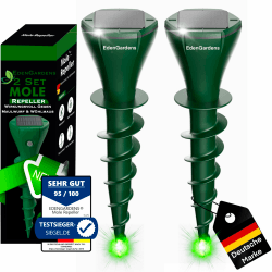 EdenGardens 2er Pack SOLAR MOLE Repeller Maulwurf Vertreiber bestes Mittel gegen Wühlmäuse & Maulwurf - Maulwurfschreck Maulwurf vertreiben Angebot bei HelloDeals