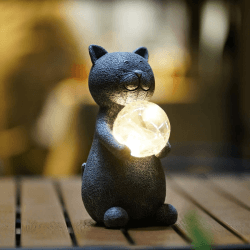 Yeemoo Katzen Deko Gartenfiguren für Draußen, Gartendeko Figur mit Solar Ball Lustige Geschenke für Frauen Geburtstag Wasserdicht Tiere für Mama Oma Hochzeitsgeschenk Balkon Grau 3.katzen Figur Deko Grau Angebot bei HelloDeals