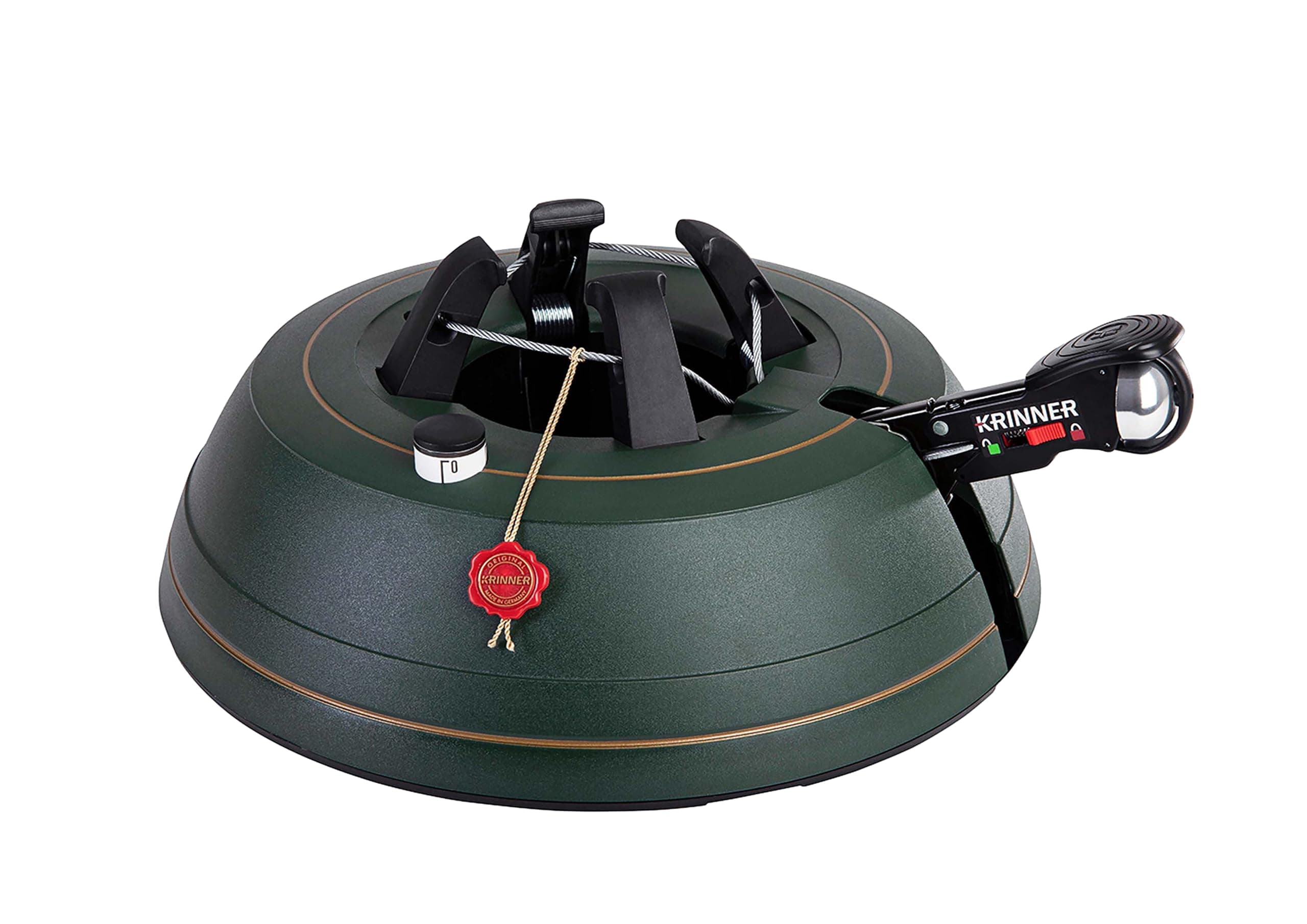 KRINNER® Ultra Grip XL Christbaumständer Weihnachtsbaumständer inkl. Einseiltechnik Fußpedal mit Sicherungsglocke und 4,5 Liter Wassertank für Baumhöhe bis 3,0m Made IN Germany 94245, Grün (Matt) Angebot bei HelloDeals