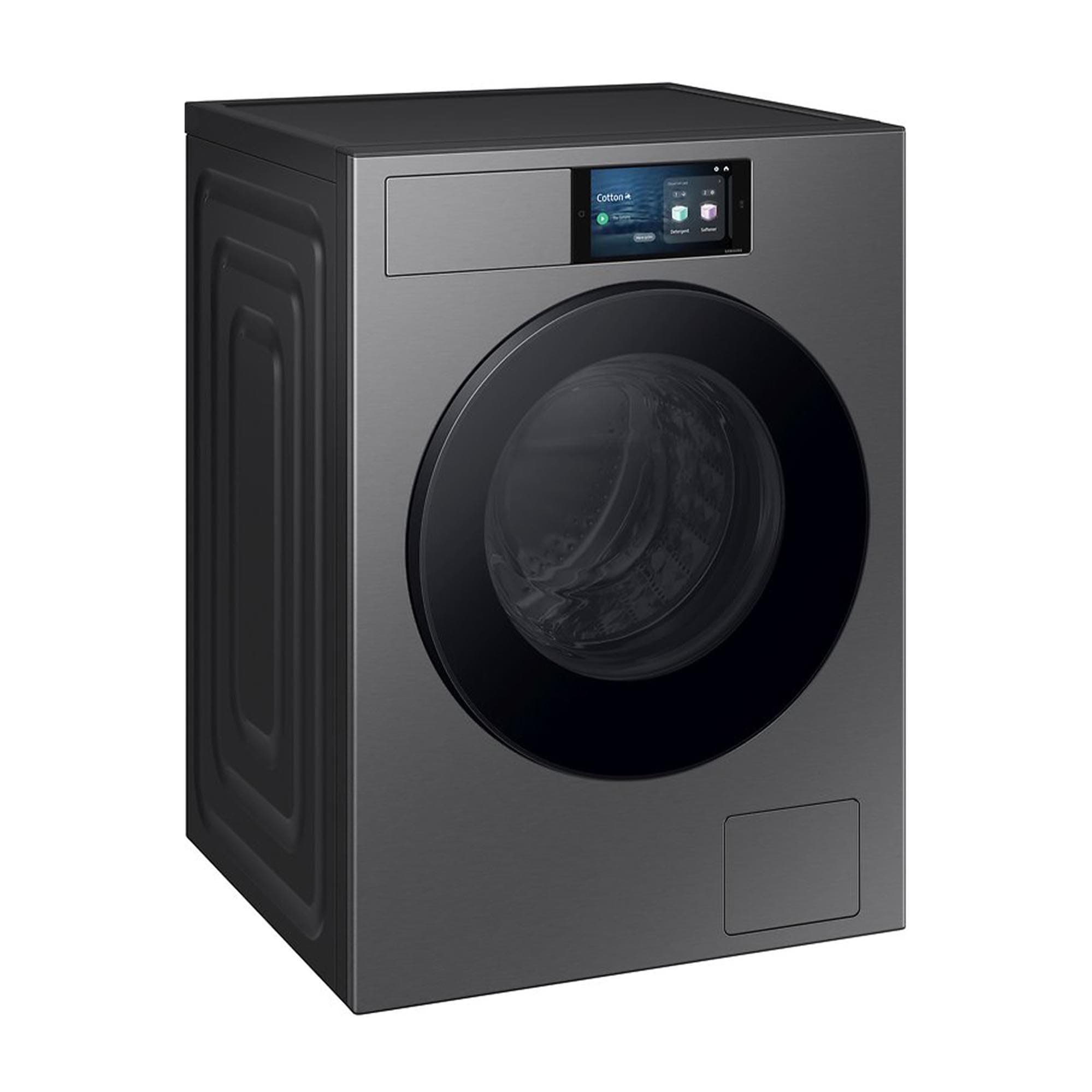 Samsung WF90F09C4SU2 Bespoke AI Waschmaschine, 9 kg, EEK: A (-55%), 7 Zoll Touch-Display, SmartThings Energy Mode, AI Home & AI Wash, Ecobubble, SuperSpeed 39 Min. Waschprogramm, Dark Steel Angebot bei HelloDeals