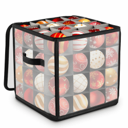 Weihnachtskugelboxen für 64 Christbaumkugeln, Box für Weihnachtskugeln, Tannenbaum, Baumschmuck, Weihnachtsschmuck, Weihnachtsdeko Aufbewahrungsbox mit 4 Lagen Schwarz Angebot bei HelloDeals