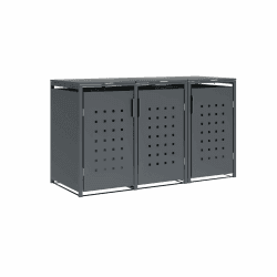DEGAMO Mülltonnenbox 3-er Mülltonnenhaus Trier für 3X Tonnen 120 und 240 Liter, Stahl verzinkt, Farbe anthrazit Angebot bei HelloDeals