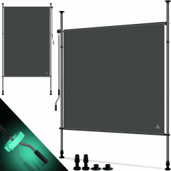 KESSER® Klemmmarkise Senkrechtmarkise 150x310cm Ausziehbar & Blickdicht Vertikalmarkise mit Handkurbel ohne Bohren Balkon-Sichtschutz & Windschutz für Garten & Terrasse Wasserfest Anthrazit 150x310 cm Anthrazit Angebot bei HelloDeals