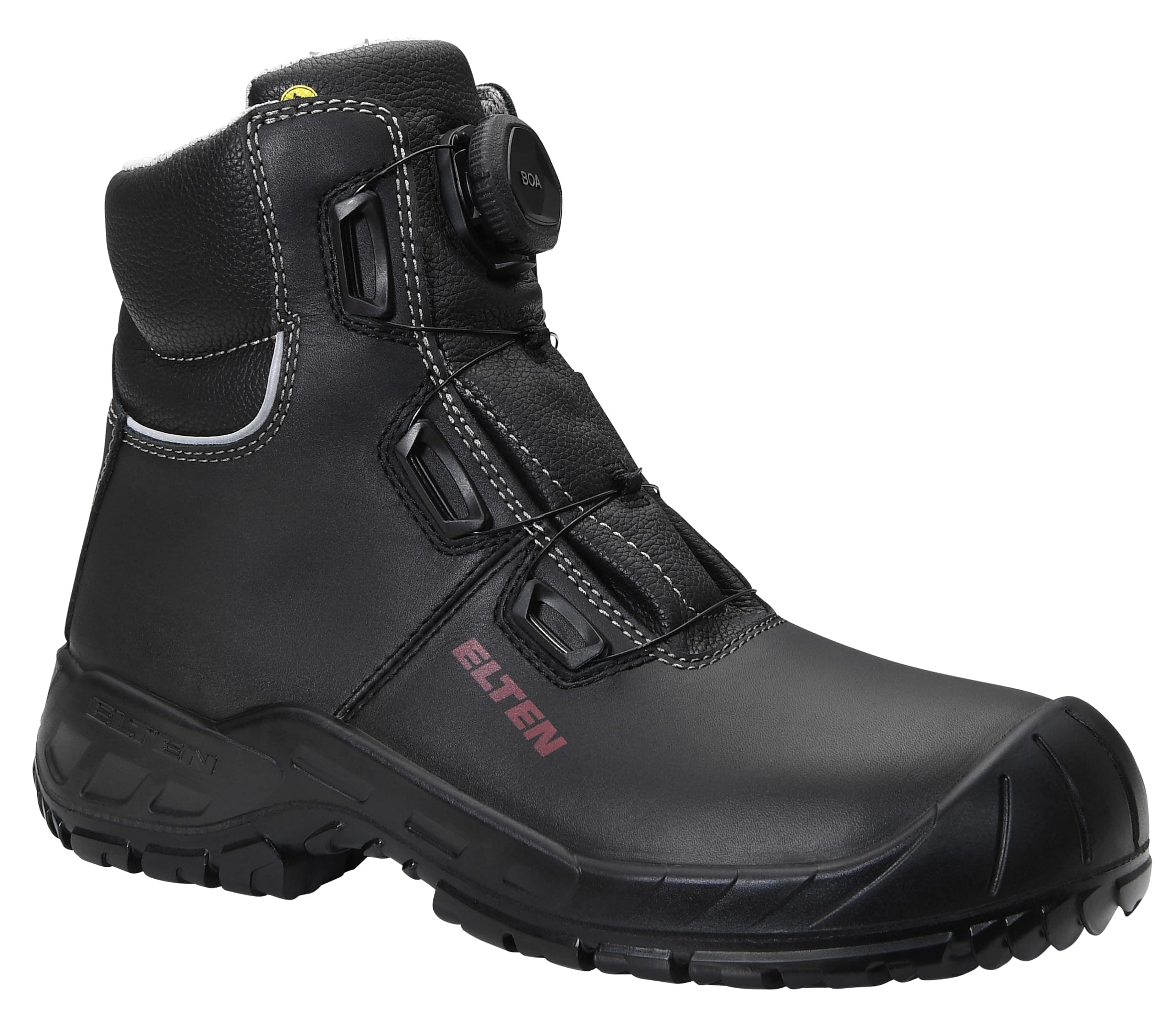 ELTEN Sicherheitsschuhe Laurenzo BOA Mid ESD S3S, Damen und Herren, Leder, Stahlkappe, leicht, robust 46 EU Schwarz Angebot bei HelloDeals