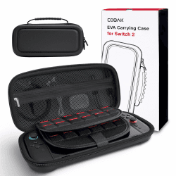 CoBak Tragetasche mit großem Fassungsvermögen für Nintendo Switch 2 (2025) – 3-in-1 Zubehörset mit 2 schutzglas, 2 Daumengriff, und 1 tragbaren Hartschalen-Reiseetui Aufbewahrung, Schwarz Schwarz Nintendo Switch 2 (2025) Angebot bei HelloDeals