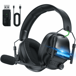 FC400 Wireless Gaming Headset, 2.4GHz Gaming Kopfhörer Kabellos mit Mikrofon für PS5, PS4, PC, Switch, Bluetooth 5.4 Gaming Headset, Geringe Latenz Noise Cancelling, mit LED Licht, 50H Akkulaufzeit Pro Meteorit Schwarz Angebot bei HelloDeals