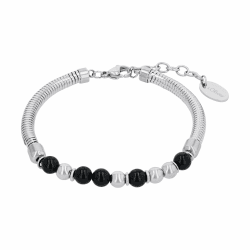 s.Oliver Armband 925 Sterling Silber/Edelstahl für Damen, Armschmuck, Motiv, Kommt in Schmuck Geschenk Box ACHAT SCHWARZ Angebot bei HelloDeals