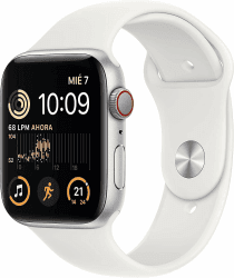 Apple Watch SE 2nd Generation (GPS, 44MM) - Silver Aluminum Case with White Sport Band, Regular (Generalüberholt) Angebot bei HelloDeals