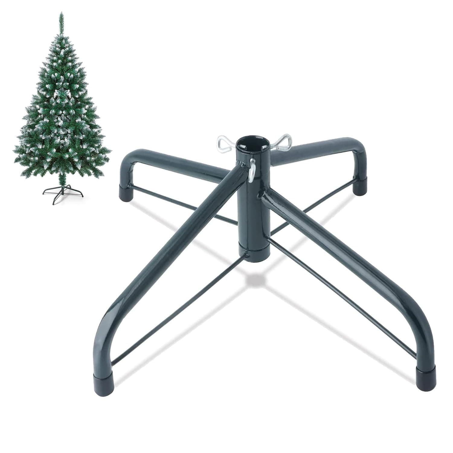 Weihnachtsbaumständer, Christbaumständer, Weihnachtsbaum Ständer Halter Faltbares Eisen Weihnachtsbaum 1.4 Füße Halterung Halter Basis mit Daumenschraube (42 cm), Weihnachtsbaum Basis Angebot bei HelloDeals