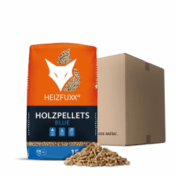 HEIZFUXX Holzpellets Blue Sackware 15 kg - 6mm Weichholz Pellets mit hohem Heizwert & geringem Ascheanteil - Premium Heizpellets für Feuerrohr, Kamin, Ofen, Grill oder Smoker Angebot bei HelloDeals
