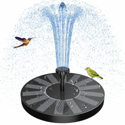 AISITIN Solarbrunnen für den Außenbereich, schwimmend, Pumpe, Solarteich, mit 6 Düsen für Vogeltränke, Aquarium, Garten, Brunnen 1,5W Schwarz Angebot bei HelloDeals