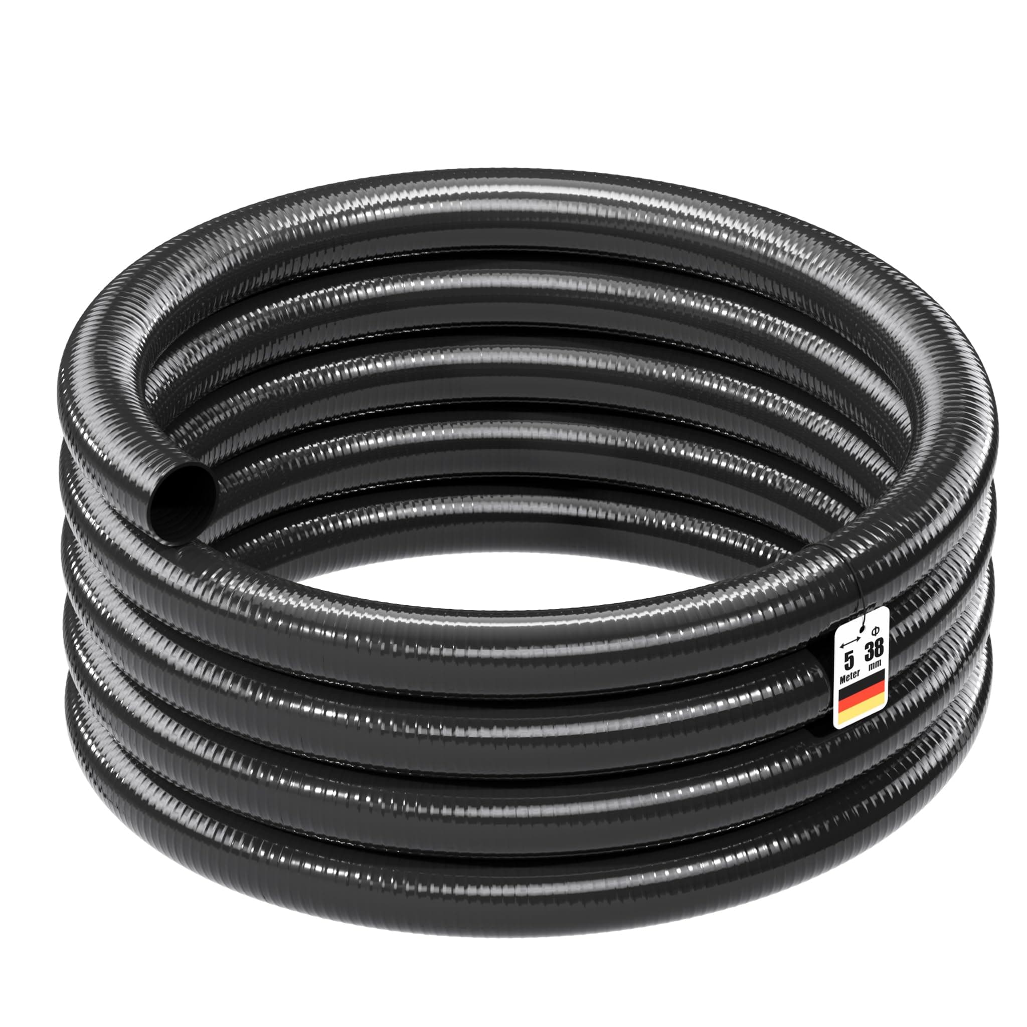 Wiltec Druck- und Saugschlauch 5m Teichschlauch 38mm 420g/m schwarz sehr gute UV-Beständigkeit Pumpenschlauch 38 mm (1 1/2") 5 m Angebot bei HelloDeals